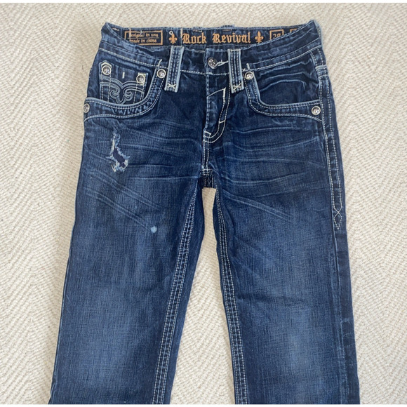 ROCK REVIVAL 28W 31L Corbin Boot EMBROIDERED Buckle Men Jeans - Picture 5 of 11